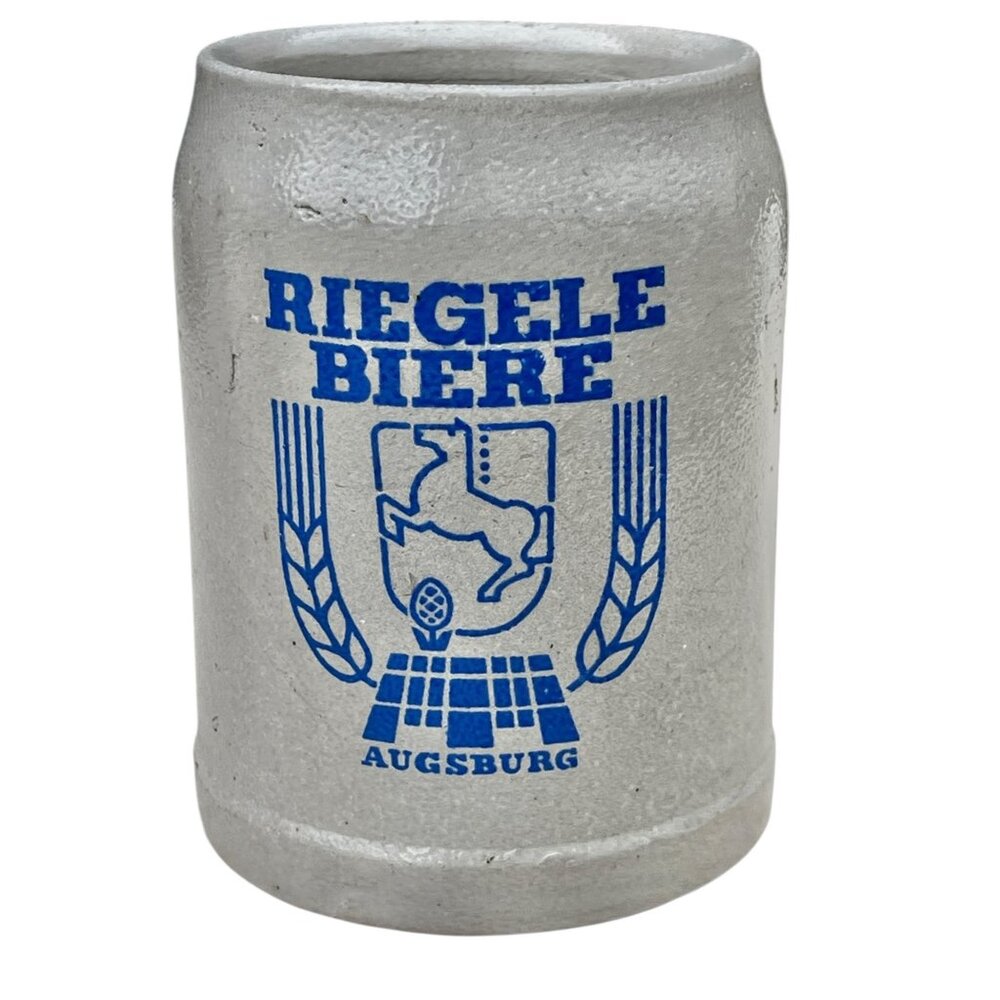 Vintage Riegele Biere Stoneware Beer Stein 0.5L With Handle From Augsburg German